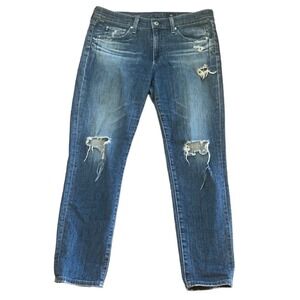 AG Adriano Goldschmied The Beau Slouchy‎ Skinny Destroyed Jeans Size 29